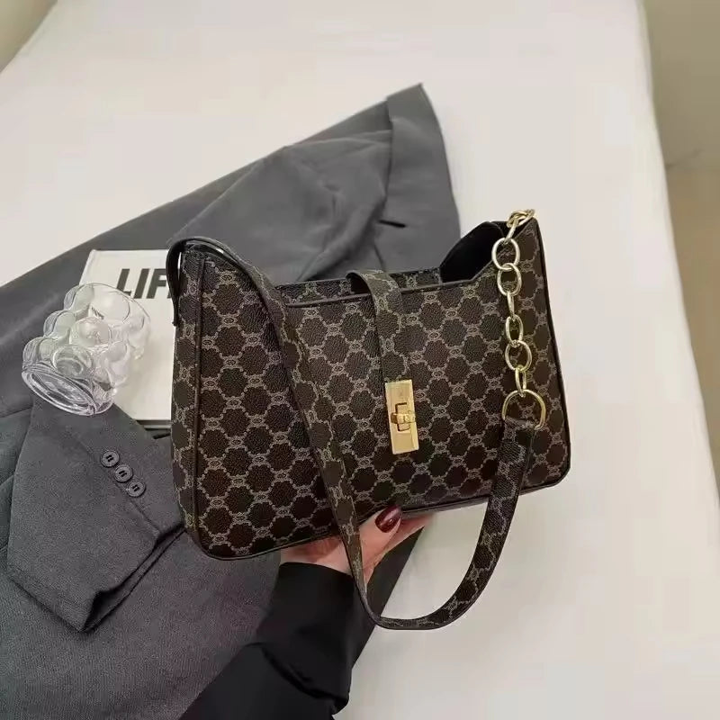 Women's Large Capacity Crossbody Shoulder Bag New Style Printed Bucket Handbag Fashion Korean PU Handbag 2025