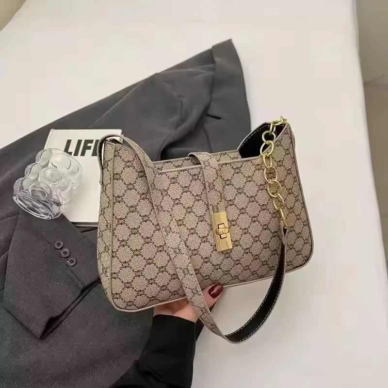 Women's Large Capacity Crossbody Shoulder Bag New Style Printed Bucket Handbag Fashion Korean PU Handbag 2025